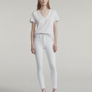 Rag and Bone skinny ankle length white jean.
